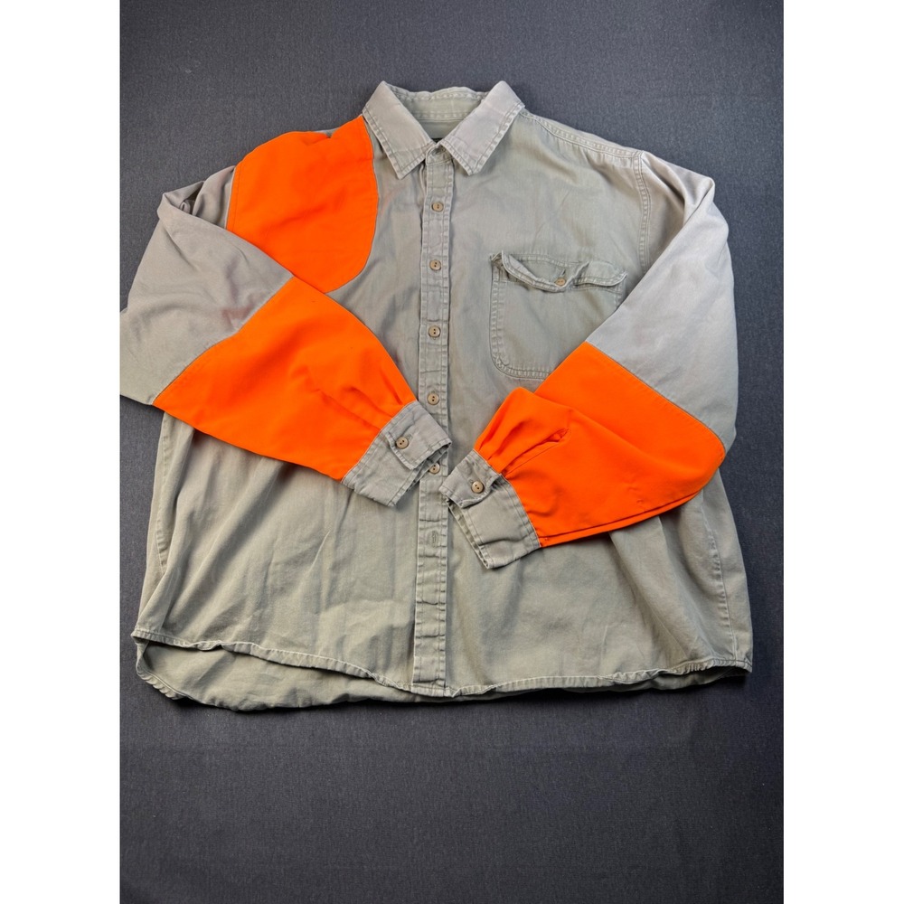 Vintage MIB Outdoor‎ XXL Hunting Shirt Long Sleeve Orange Accent Workwear